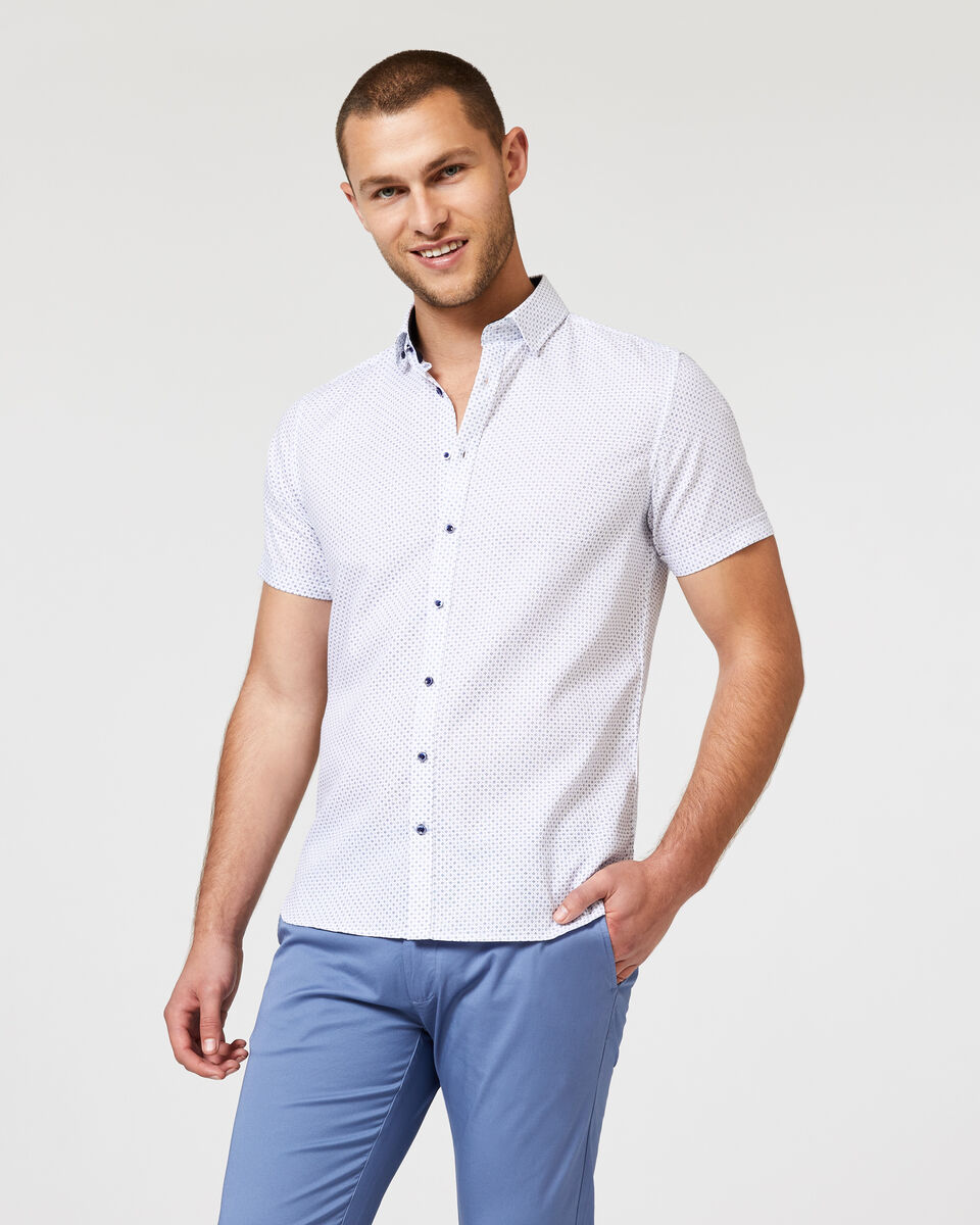 Griff Short Sleeve Shirt, Blue, hi-res